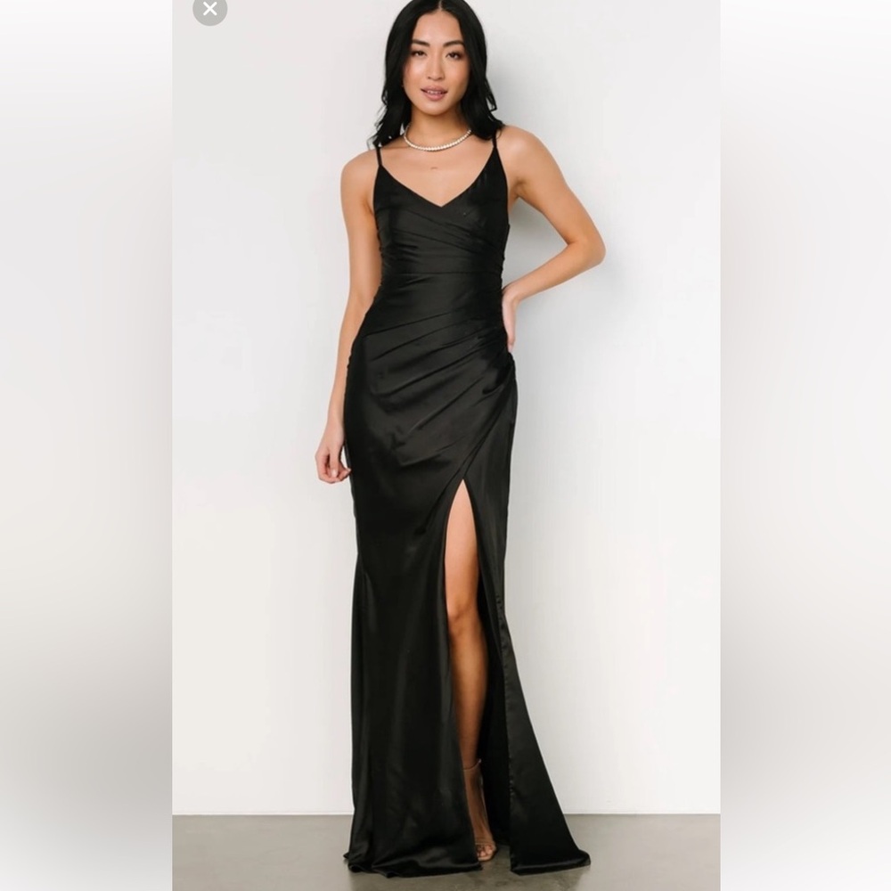 Baltic Born Monet Satin Gown Black, Medium, NWT